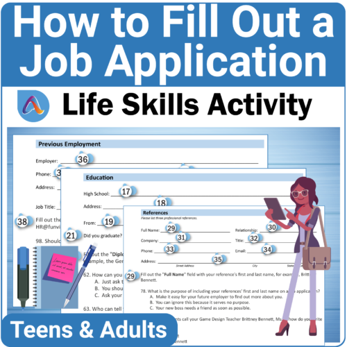 How to Complete a Job Application Life Skills Activity pdf