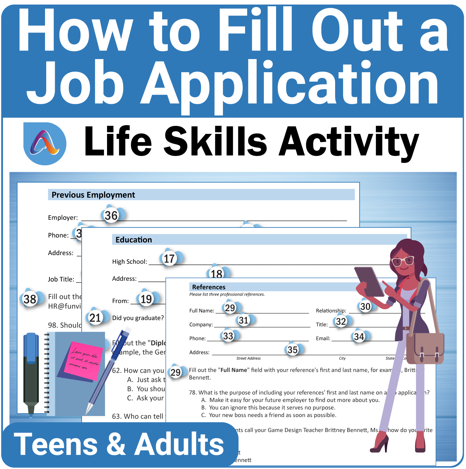 How to Complete a Job Application a Practical SEL Life Skills Activity