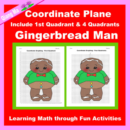 Christmas Coordinate Plane Graphing Picture: Gingerbread Man III