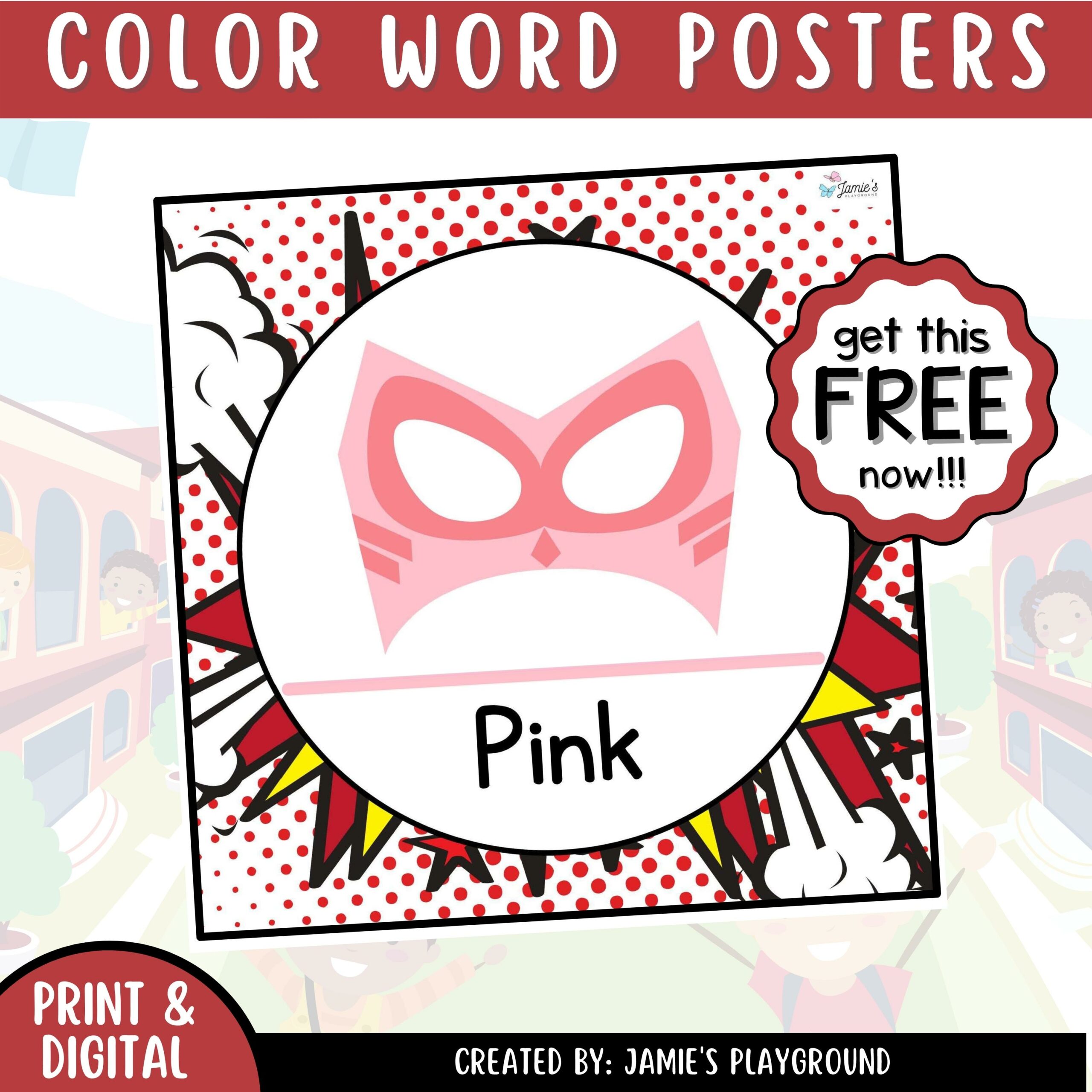 FREE - Color Word Poster 2: Color Word Classroom Sign's featured image