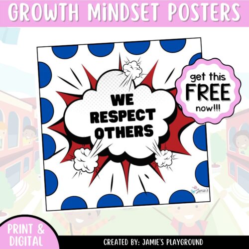 FREE - Poster 1: EDITABLE Superhero Growth Mindset Poster's featured image