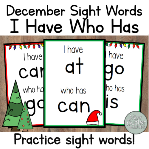 December + Winter Sight Words I Have Who Has Game - Kindergarten, VPK, 1st Grade's featured image