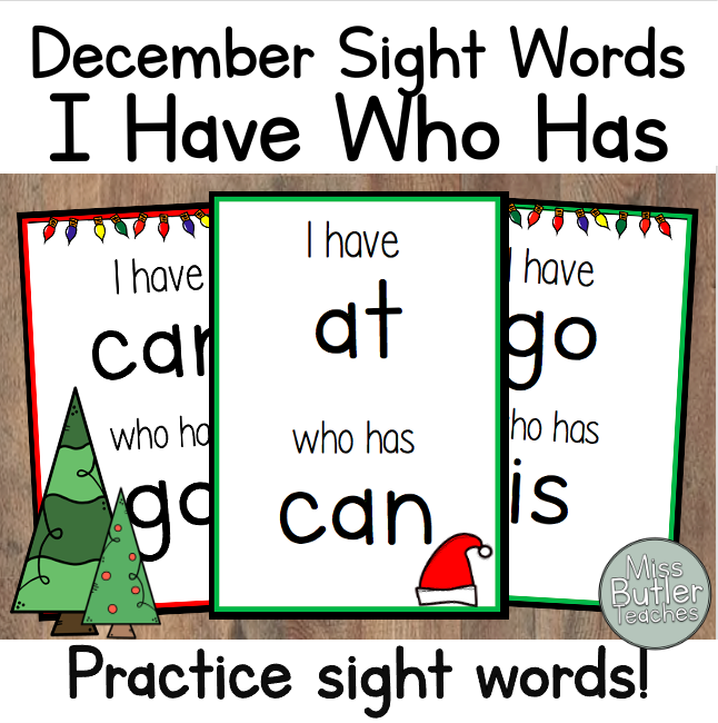 December + Winter Sight Words I Have Who Has Game - Kindergarten, VPK, 1st Grade's featured image