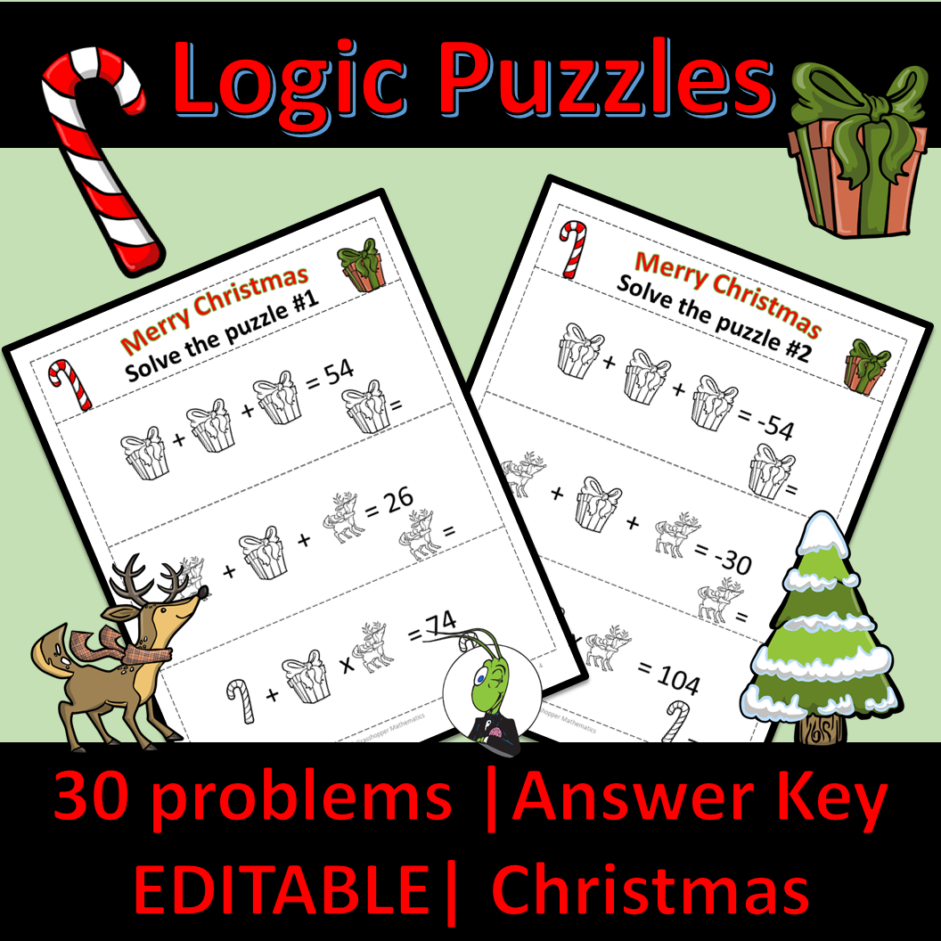 Christmas Logic Puzzle Algebra 1 Classful