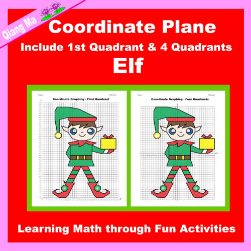 Christmas Coordinate Plane Graphing Picture: Elf's featured image