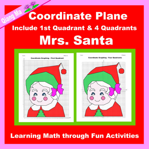 Christmas Coordinate Plane Graphing Picture: Mrs. Santa II's featured image