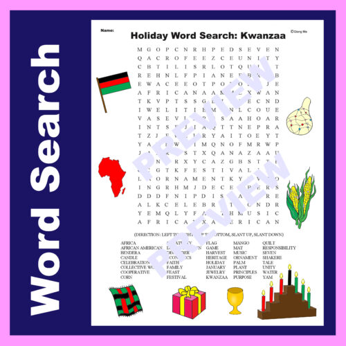 Holiday Word Search: Kwanzaa