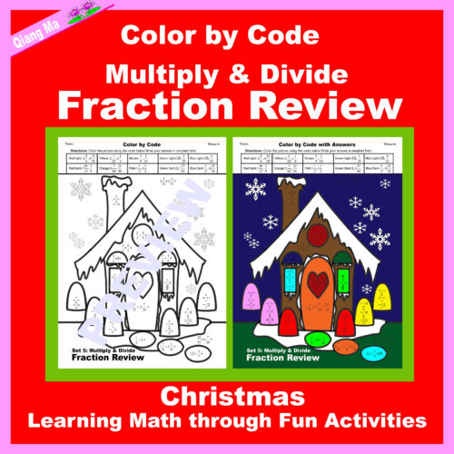 Christmas Color by Code: Multiple and Divide Fraction Review's featured image