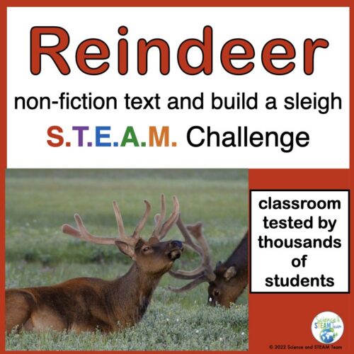 Christmas Reindeer Nonfiction Text and Build a Sleigh STEM Challenge's featured image