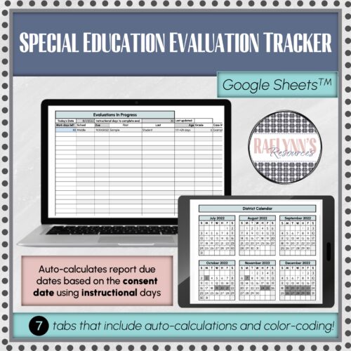 Special Education Evaluation Tracker for Google Sheets
