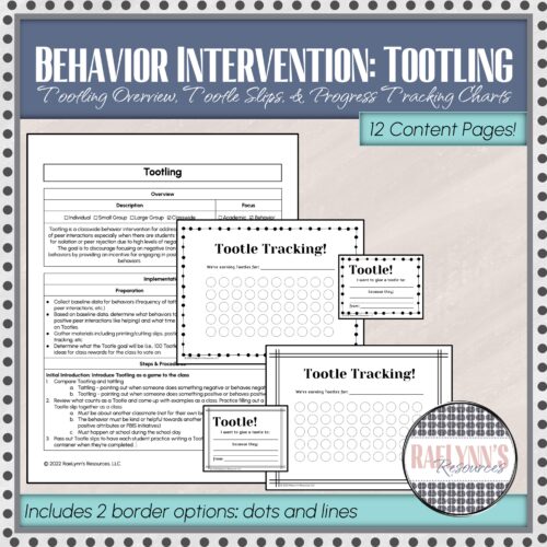 Tootling Behavior Intervention: Tootle Slips and Tracking Pages's featured image