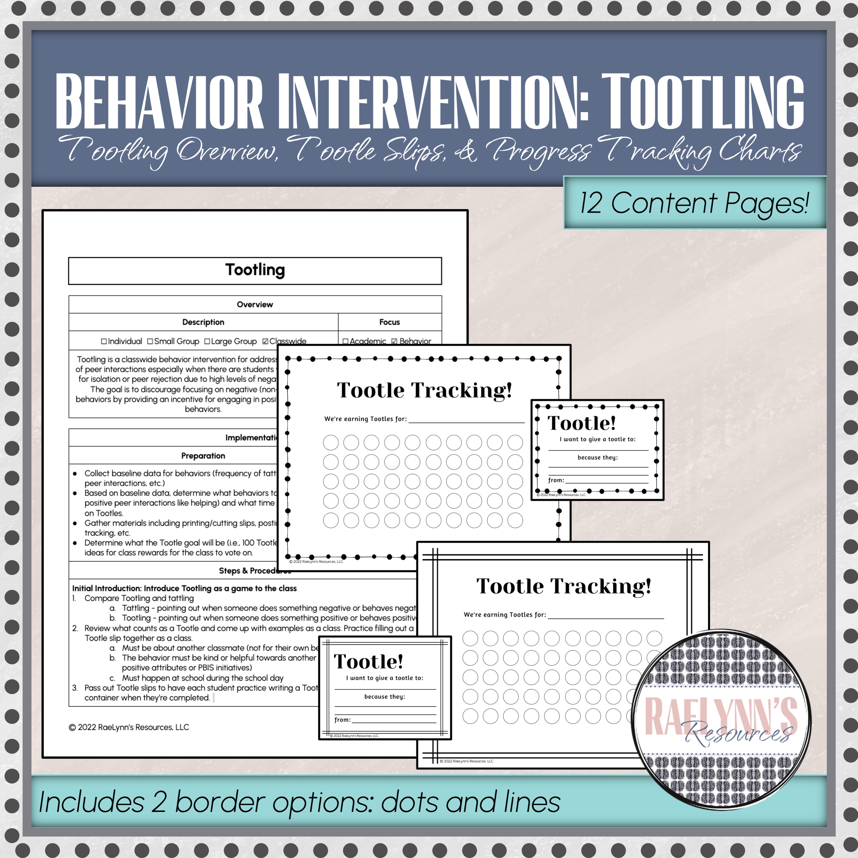Tootling Behavior Intervention: Tootle Slips and Tracking Pages