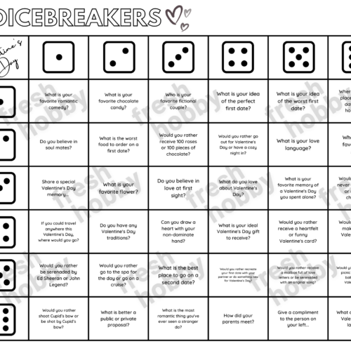 Dicebreaker VALENTINE'S DAY! Valentine's Icebreaker Questions ...