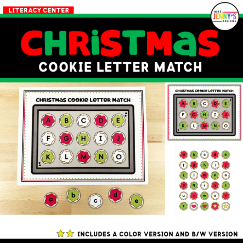 Christmas Cookie Letter Matching Activity for Preschool and Kindergarten's featured image