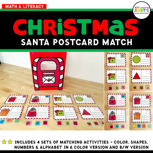 Christmas Santa Letter Post Office Matching Activity's featured image
