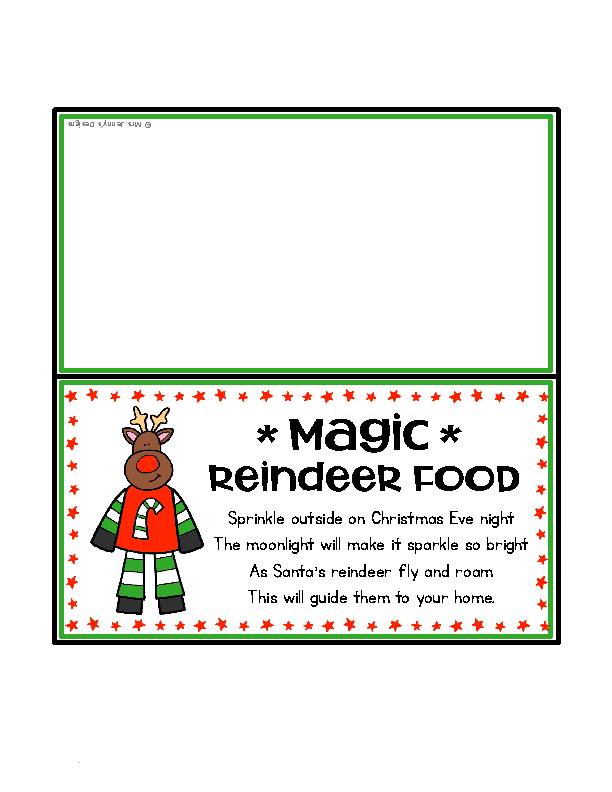 Magic Reindeer Food - Poem with Free Printables - The How-To Home