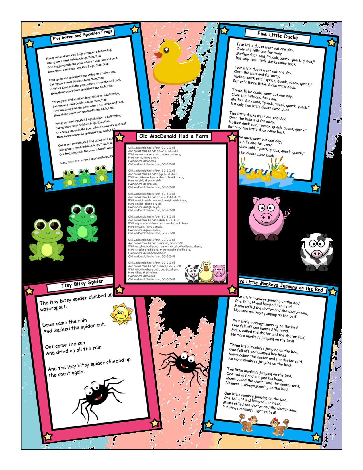 Five Printable Rhymes and Puppets