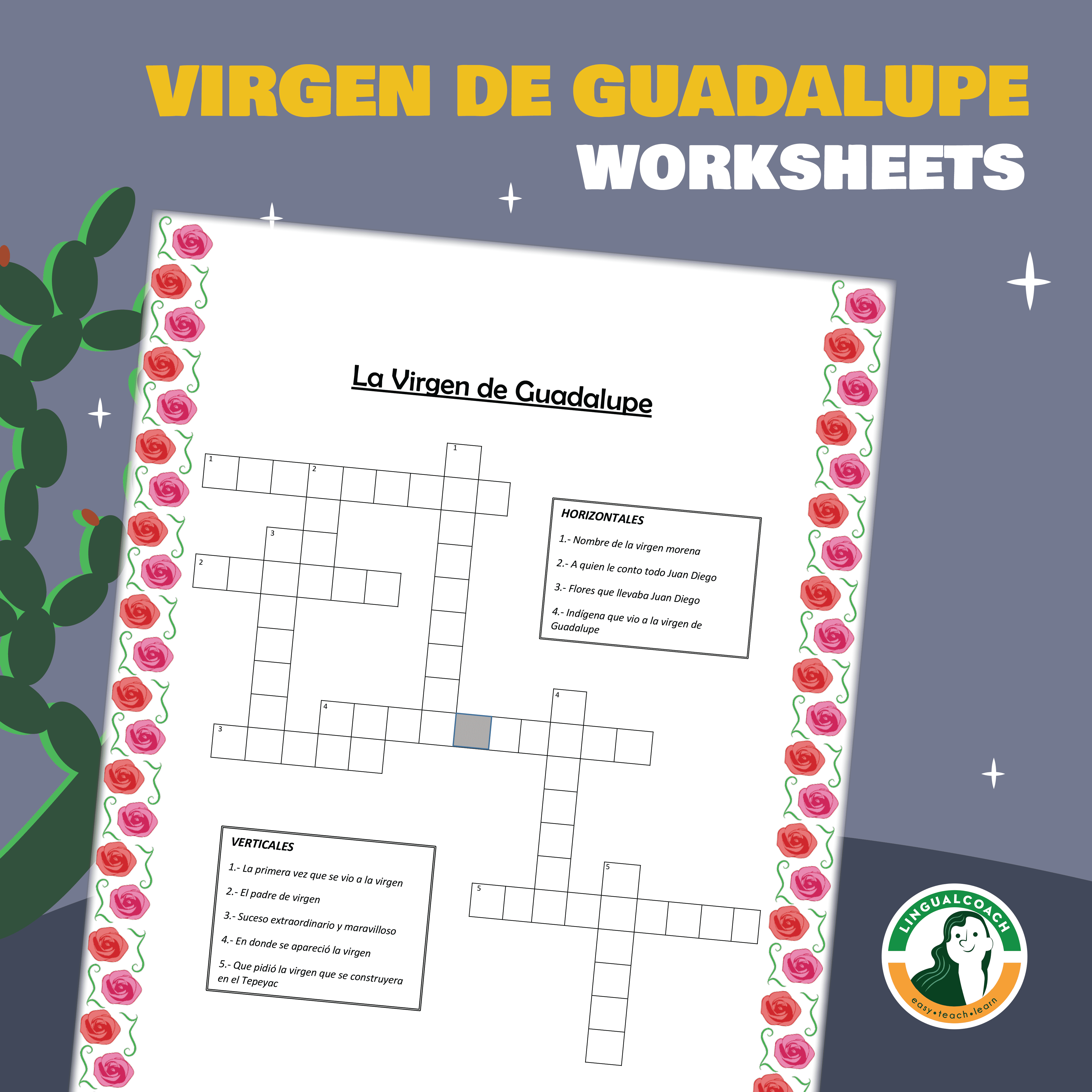 La Virgen de Guadalupe Spanish Worksheets - Classful