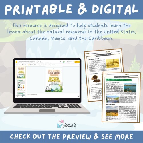 Natural Resources Activity & Worksheets 3rd Grade Social Studies - Classful