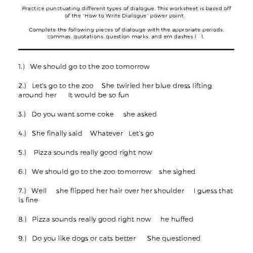 Dialogue Practice Worksheet: All Types's featured image