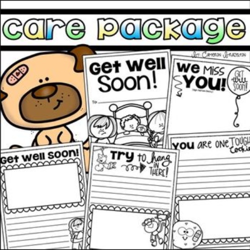 Get Well Soon Book Cards Care Package Writing Activities for Students's featured image