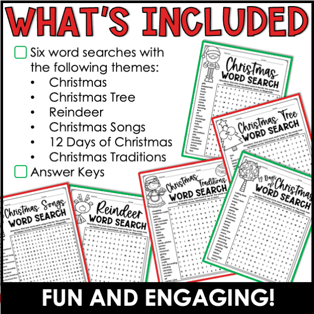 Christmas Word Searches | Christmas Activities - Classful