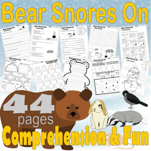 Bear Snores On Winter Book Study Companion Reading Comprehension Literacy Quiz Worksheets