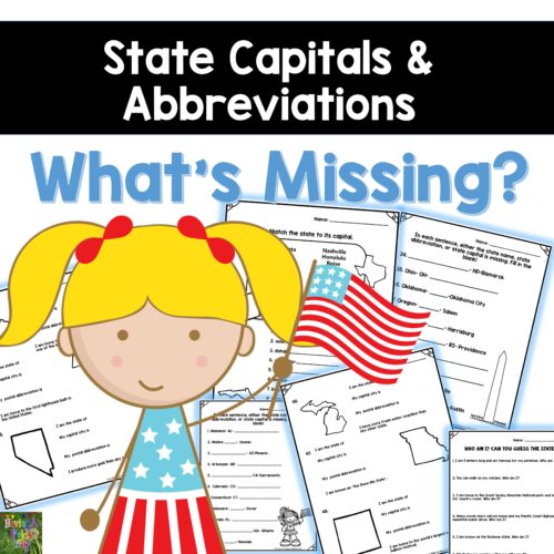 USA State Capitals and Abbreviations- Memorization Practice Worksheets's featured image