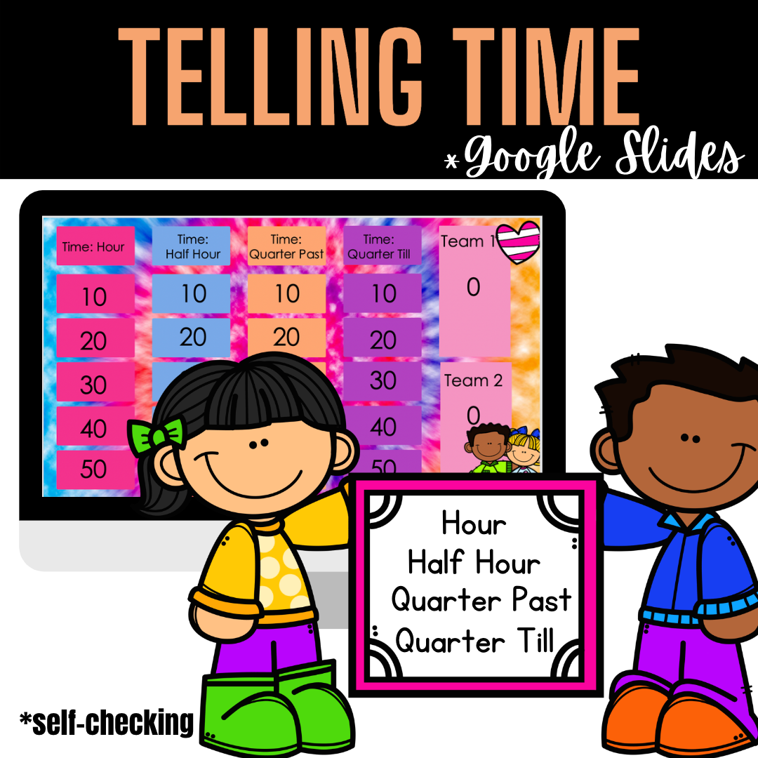 Telling Time Review Game | Hour | Half Hour | Quarter Past | Quarter Till