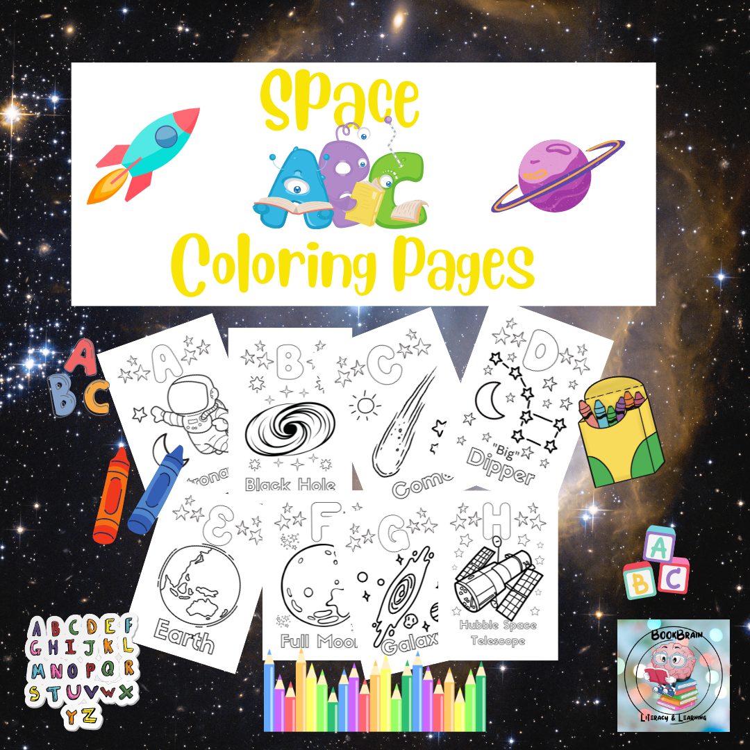 Space Alphabet Coloring Pages