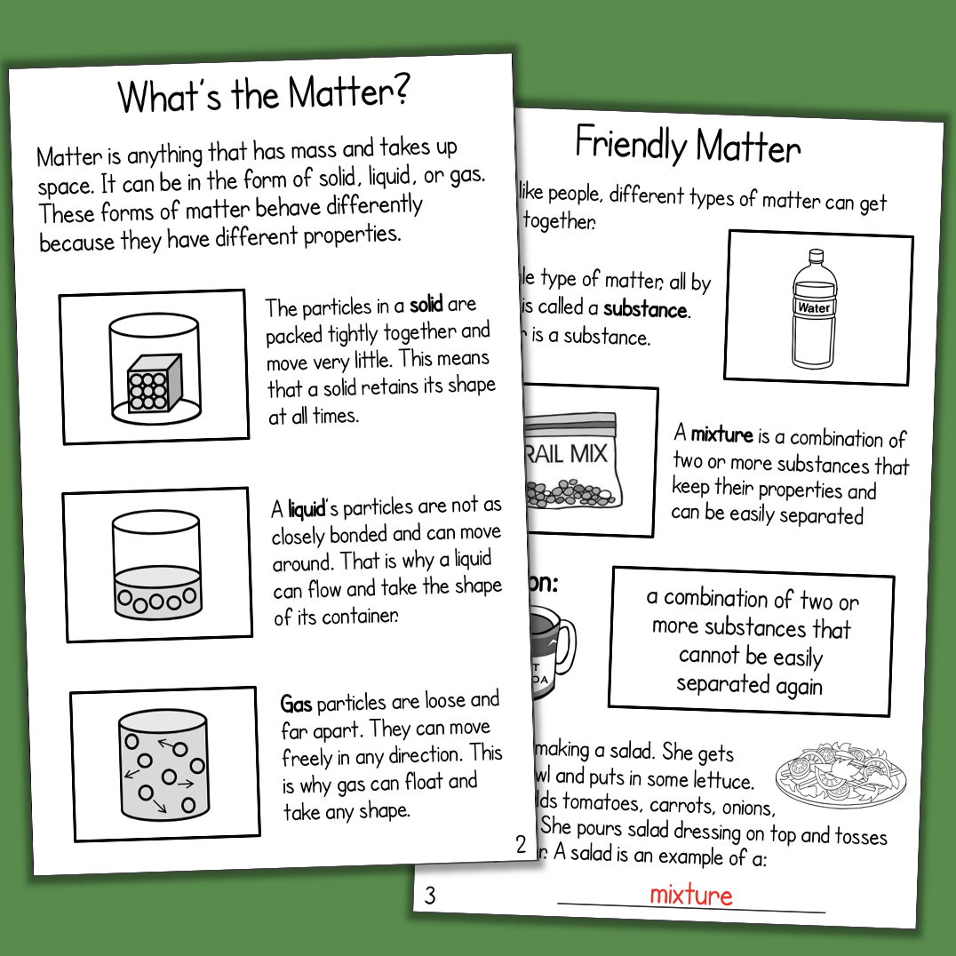 Physical and Chemical CHANGES IN MATTER Interactive Science Book - Classful