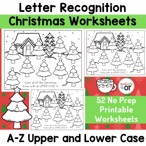 Christmas Mini Letter Recognition and Visual Scanning A-Z Worksheets's featured image