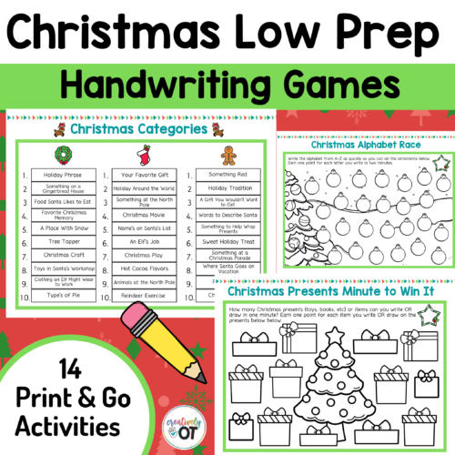 Christmas OT Handwriting Games and Activities's featured image
