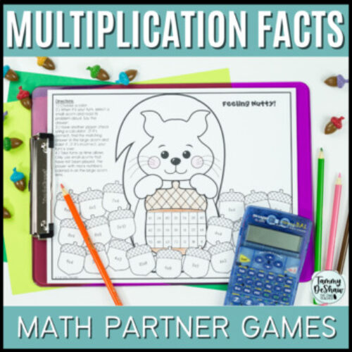 Multiplication Fact Fluency Partner Math Games for Multiplication Centers