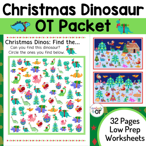 Christmas Dinosaur Occupational Therapy Packet