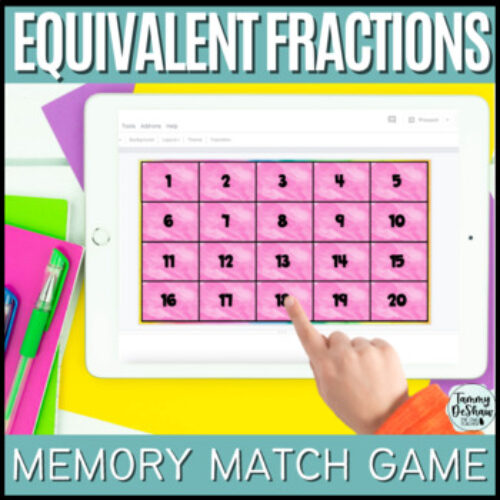Equivalent Fractions Memory Game Digital & Printable | Concentration