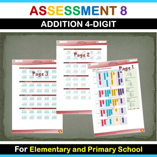 Math Addition Assessment 8 for Elementary and Primary s's featured image