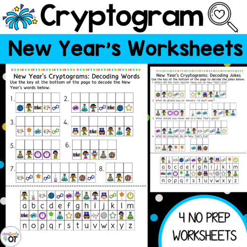 New Year's Cryptogram and Decoding Worksheets's featured image