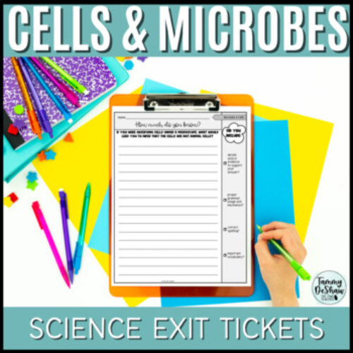 Cells and Microbes Science Exit Tickets or Science Writing Prompts
