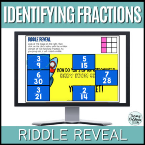 Identifying Fractions Riddle Reveal Boom Cards's featured image