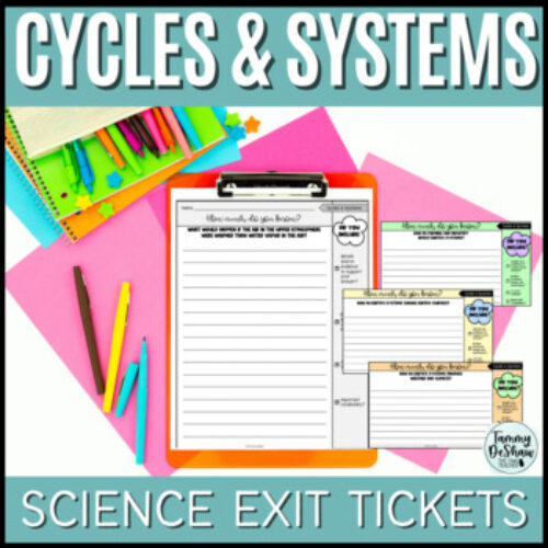 Cycles and Systems Science Exit Tickets or Science Writing Prompts's featured image
