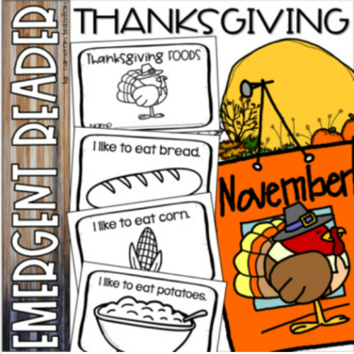 Thanksgiving Emergent Reader Book Sight Words I, Like, To, Eat's featured image