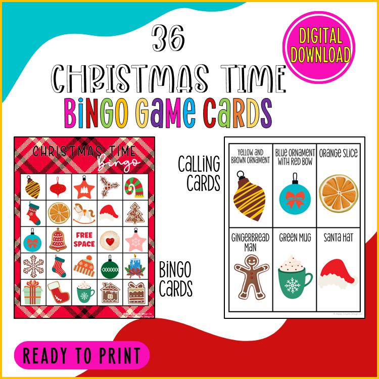 36-christmas-time-bingo-game-digital-download-pdf-classroom-activity-classful for Free Printable Classroom Bingo Cards 36 Christmas Time BINGO Game | DIGITAL DOWNLOAD PDF | Classroom Activity - Classful for Free Printable Classroom Bingo Cards