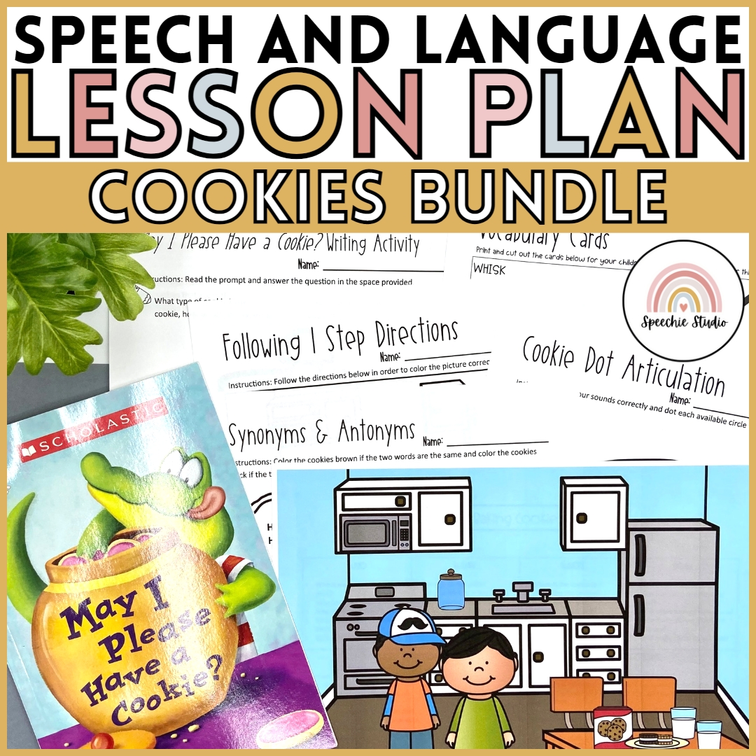 Cookie Speech Therapy Thematic Unit + Lesson Plan | Speech + Language Activities