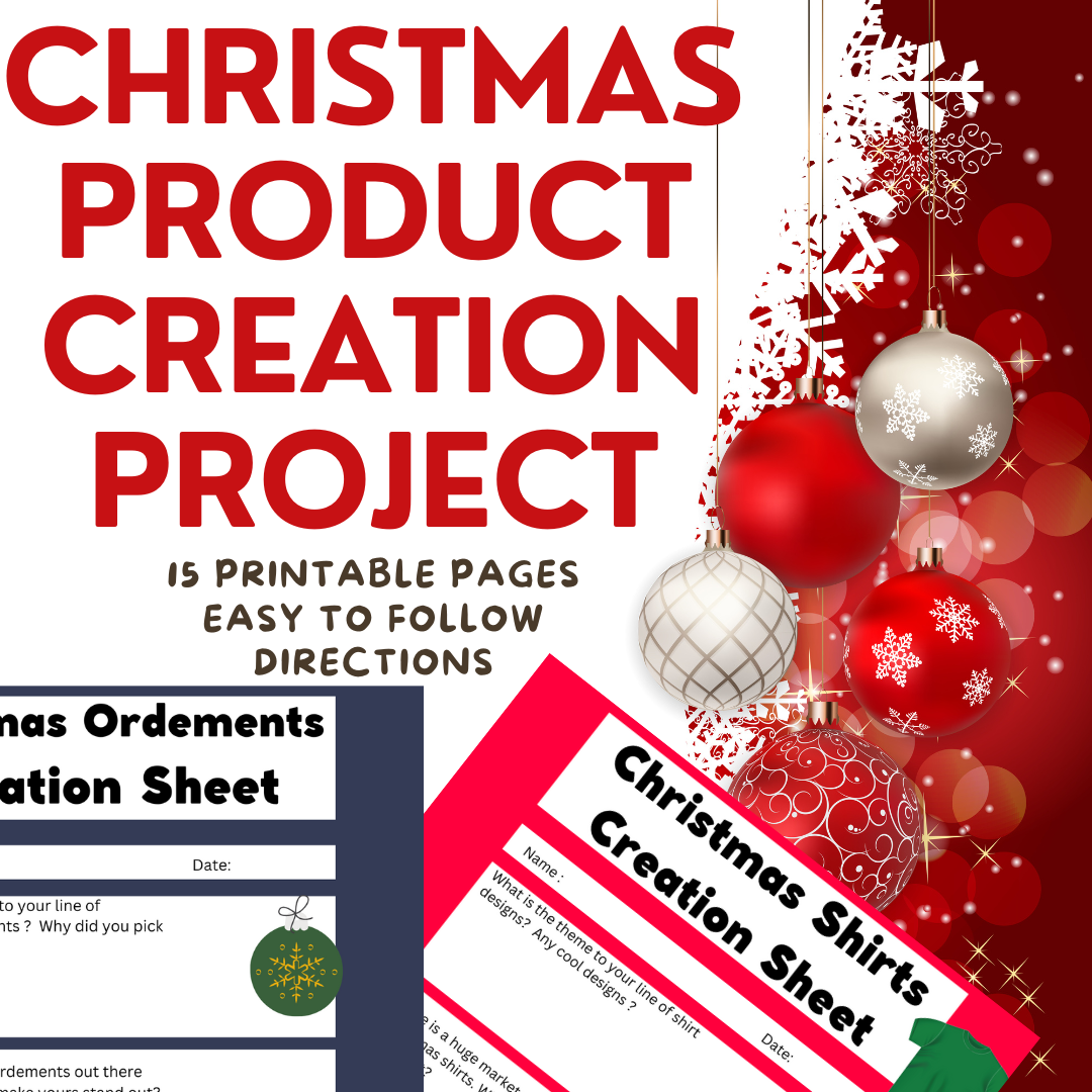 Create Themed Christmas Products, 15 printable pages, start a business