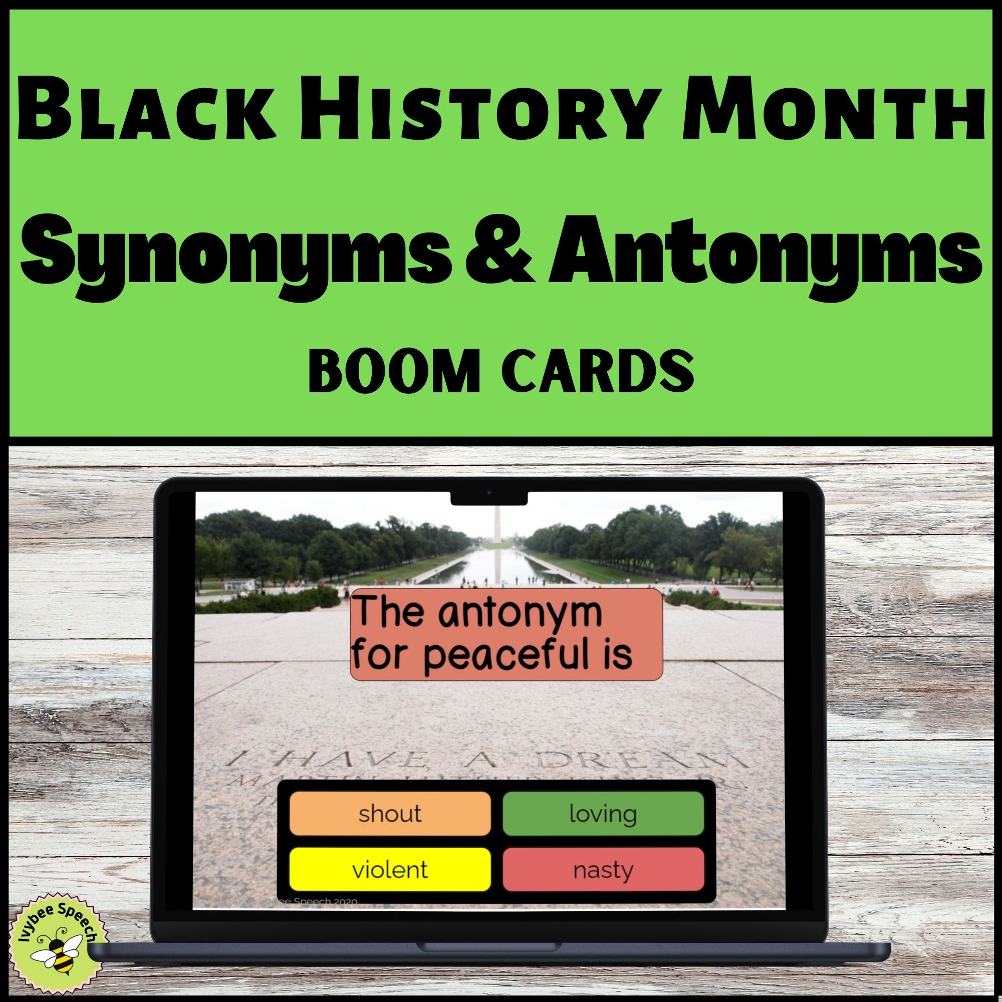 Black History Month Synonyms and Antonyms Boom Cards