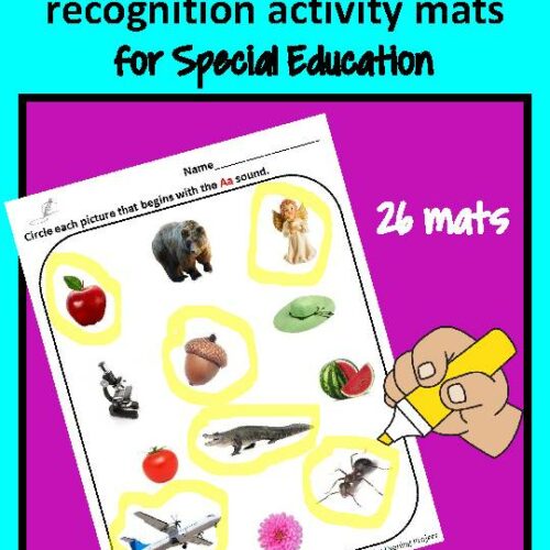 Beginning letter sound recognition activity mats for Special Education's featured image