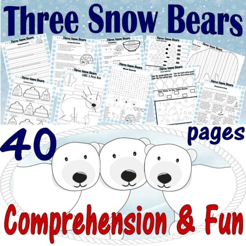 Three Snow Bears Winter Book Companion Reading Comprehension Study Unit ...