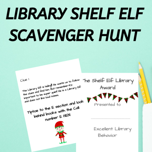 Library Shelf Elf Scavenger Hunt and coupons