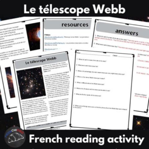 French reading comprehension activity - Webb telescope